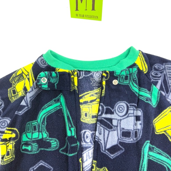 Just One You by Carter’s Boys 3T Construction Print Footed Sleeper Pajamas - Picture 6 of 8